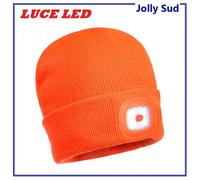 Berretto Invernale con Luce Led Cappello Arancione Arancio Fluo Uomo Donna Caldo