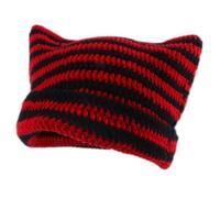 Berretto invernale con orecchie di gatto, cappello a righe, berretto invernale da donna, cappello per gatti alla moda, Y2k, accessorio caldo