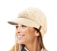 Berretto Invernale da Donna con Visiera in Maglia a trecce Warm R80 Teddy Foderato in Pile