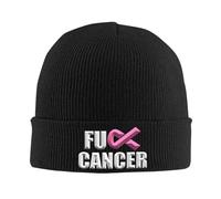 Berretto Invernale Fuck Breast Cancer Pink Ribbon Berretto Lavorato Moda Slouchy Inverno Cappelli per Motociclismo Snowboard Sci