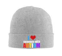 Berretto Invernale I Love Someone with Autism Beanie Hat Morbido Berretto in Maglia Confortevole Cappello Invernale per Arrampicata Running Ciclismo