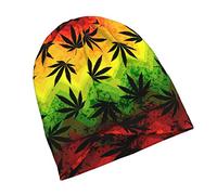Berretto Invernale Marijuana Rasta Colors Cappello Beanie Morbido Cappello Invernale Confortevole Berretto in Maglia per All'Aperto Ciclismo Running