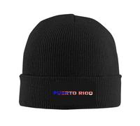 Berretto Invernale Puerto Rico Flag Beanie Hat Morbido Cappello Invernale Confortevole Berretto in Maglia per Inverno Campeggio Ciclismo