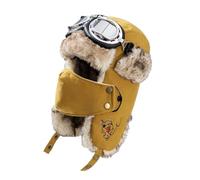 Berretto invernale unisex con paraorecchie, berretto invernale da aviatore, con occhiali da pilota, da donna e da uomo, mantiene caldo durante lo sci, il pattinaggio e altre attività all'aperto,