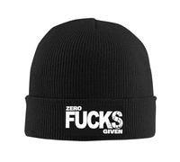 Berretto Invernale Zero Fucks Given 0 Black Berretto in Maglia Morbido Cappello Beanie Alta Elasticità Cappello Invernale per Ciclismo Inverno Campeggio