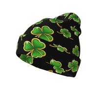 Berretto Irlandese con Trifoglio per Il Giorno di San Patrizio, per Uomo e Donna, Caldo Cappello Invernale Lavorato a Maglia per attività all'aperto.