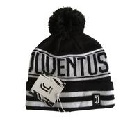 Berretto Juventus Ufficiale Jacquard con Pon Pon Nero Unisex - 131040