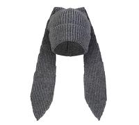 Berretto Lavorato a Maglia, con Orecchie Lunghe da Coniglietto, Cappello Carino e Divertente, soffice e Caldo Berretto Invernale, Grigio Tinta Unita., Taglia Unica