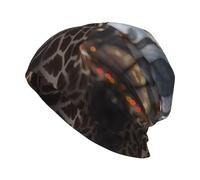 Berretto lavorato a maglia per adulti, unisex, cappello invernale caldo, cappello morbido con teschio stampato con giraffa New York Street nero