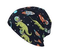 Berretto Lavorato Dinosaurs in Space Berretto Sci Slouchy Elasticizzata Cappelli per Corsa Ciclismo Arrampicata