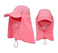 Berretto M da donna e uomo, cappello da sole in piena pesca escursionismo berretti con copertura collo viso 50 + accessori per abbigliamento sportivo in pieno berretto a goccia, Pasteca Rosso, Taglia