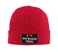Berretto Maglia I Love Big Black Cock Elasticizzato Cappello Lavorato Unisex Beanie Cappello per Uomo Sci All'Aperto