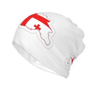 Berretto morbido con stampa mappa della Georgia con bandiera della Georgia, per uomo e donna, morbido e alla moda, berretto da corsa per chemioterapia, con teschio, Nero , S