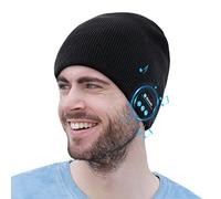 Berretto musicale Bluetooth, cappello lavorato a maglia bluetooth unisex con cuffie stereo e microfono vivavoce per iPhone Samsung Android e iPad (nero)