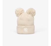New Era - NY Yankees - Berretto da donna beige a coste con doppio pompon-Neutro One Size