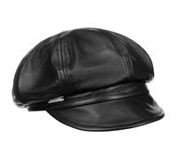 Berretto Newsboy in Pelle by Seeberger nero M (56-57 cm)