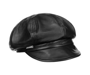 Berretto Newsboy in Pelle by Seeberger nero M (56-57 cm)