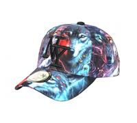 Berretto NY Lupo Blu Rosso Print Fashion Original Baseball Wolf Cappelli - Taglia: Taglia unica - Colore: Blu - Misto, blu, taglia unica