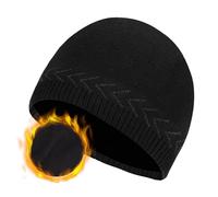 Berretto oversize XXL da uomo per teste grandi, 60 - 65 cm, grande, invernale, caldo, lavorato a maglia, a coste, cappello da slittino, Nero , XXL