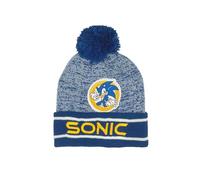 Berretto per bambini Sonic | Sonic the Hedgehog | Berretto con pompon | Beanie | Cappello invernale | Cappellino | Cappellino | Piccolo regalo per ragazzi, Blu, 52