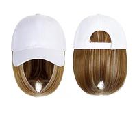 Berretto per parrucca Berretto da baseball Parrucca Cappello sintetico con capelli Parrucca Naturalmente Cappello con parrucca Parrucche Parrucche Bobo Donna regolabile Cappello parrucca(12)