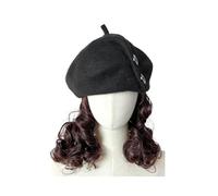Berretto per Parrucca Berretto for parrucca da donna, berretto for parrucca marrone e nero, berretto for parrucca ondulato, parrucca in fibra sintetica resistente al calore dall'aspetto naturale, adat