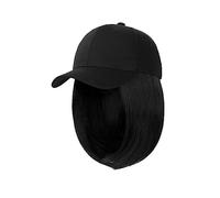 Berretto per parrucca Cap Parrucca sintetica Estensioni dei capelli Parrucche for capelli for donna Berretto da baseball Hip Hop regolabile in fibra ad alta temperatura Bob corto dritto Cappello parru