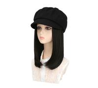 Berretto per parrucca Cappello for parrucca Cappello rimovibile Parrucca Cappello for parrucca rimovibile regolabile Cappello ottagonale for capelli corti lisci in un unico pezzo alla moda da donna Ca