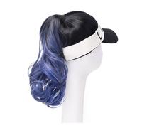 Berretto per parrucca Cappello parrucca blu sfumato nero, parrucca cappello da donna, parrucca in fibra sintetica resistente al calore dall'aspetto naturale, adatta for il tempo libero all'aperto Capp