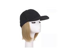 Berretto per parrucca Parrucca for capelli con berretto corto BoB Parrucca for capelli con berretto quotidiano Capelli corti Berretto da baseball for celebrità Cappello in bianco e nero Cappello parru