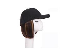 Berretto per parrucca Parrucca for capelli con berretto corto BoB Parrucca for capelli con berretto quotidiano Capelli corti Berretto da baseball for celebrità Cappello in bianco e nero Cappello parru