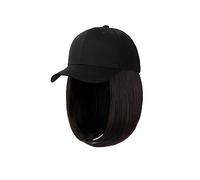 Berretto per parrucca Parrucca for capelli con berretto corto BoB Parrucca for capelli con berretto quotidiano Capelli corti Berretto da baseball for celebrità Cappello in bianco e nero Cappello parru