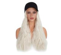 Berretto per parrucca Parrucca for cappello da donna, capelli ricci grandi e ondulati, soffice cuffia for parrucca da baseball, cuffia for parrucca moda traspirante naturale Cappello parrucca(02)