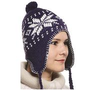 Berretto peruviano Chullo Ch'ullu con pompon, unisex, colori a scelta Violet 2 Taglia unica