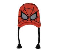 Berretto Peruviano Spider-Man Marvel Bambino Cappello Invernale Caldo in 100% Acrilico con Paraorecchie Trecce e Nappine Design Ragnatela e Occhi Ricamati Taglia Unica Idea Regalo