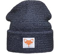 Berretto riflettente per bambini con patch: volpe - Fox Animali Foresta Outdoor Sport - Berretto invernale - Cappello da ragazzo e ragazza - cappello riflettente visibilità visibile, Navy francese