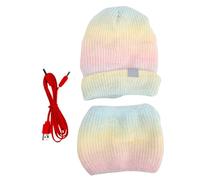 Berretto riscaldato, 2 in 1, con USB, set di cappello e sciarpa, per sci all'aperto, ciclismo, pendolarismo, viaggi, lavoro, corsa mattutina, escursionismo, uomo e donna, Arancione, Refer to