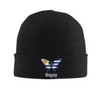 Berretto Running Butterfly Funny Uruguay Flag Morbido Cappello Lavorato Calda Berretto Beanie per attività Uomo Bici