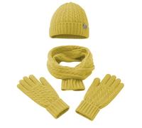 Berretto Set 3 in 1 Donna Inverno,con Cappello Guanti e Sciarpa,Beanie Cappello Lunga Sciarpa Touch Screen Guanti,Set in Maglia Berretto con Pompon,Morbidi Caldo Casa (H)