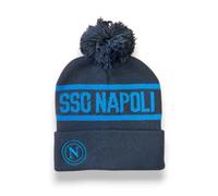 Berretto SSC Napoli Ufficiale Blu/Azzurro Cotone 100% con Pon Pon - 2024008