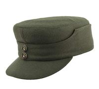 Berretto Uomo con Visiera | Tessuto Loden | Berretto da Sci | kepi Militare | con paraorecchie | Autunno Inverno (Verde Loden, 57 cm)