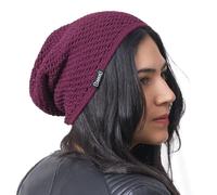 Berretto Uomo Estivo A Maglia Fine, Cappello da Donna in Cotone al 100%, Slouchy Beanie Leggero E Arioso Fatto A Mano Cremisi