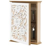 Berriphonia Cassetta Per Chiavi | con 6 Ganci Intaglio Vintage Organizer,Portachiavi in Legno con Mensola | Per Casa Ufficio Corridoio Soggiorno Ingresso Porta D'Ingresso Patio Appartamento