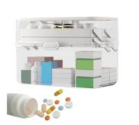 Berriphonia Grande scatola organizer per medicina | contenitore a doppio strato Clear Medicine Box multifunzionale, ideale per gioielli, cancelleria, cosmetici