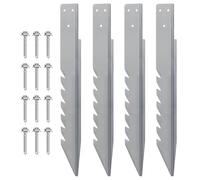 Berriphonia Picchetto | Set di 4 picchetti di riparazione per pali di recinzione, in metallo, con viti, da giardino, per casette, giardino e stabilizzazione