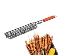 Berriphonia Supporto per salsicce per barbecue - Morsetto per alimenti, cestino per arrosti, griglia per bistecca, salsicce, carne, attività all'aperto, campeggio, feste, ristorante, cucina