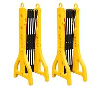 Berry Barriera mobile espandibile, colore: giallo e nero, 2,5 m, in plastica, barriera riflettente portatile, cancello temporaneo per la sicurezza dei pedoni, eventi, scuole, lavori di manutenzione (2