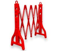 Berry Barriera mobile espandibile, rossa, 2,5 m, in plastica, pieghevole, barriera riflettente portatile, cancello temporaneo per sicurezza pedonale, eventi, scuole, lavori di manutenzione, 1 barriera