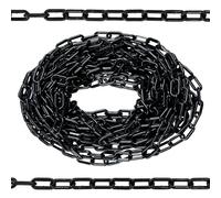 Berry Catena in plastica da 5 metri, 6 mm, nera, in plastica resistente, con 2 ganci connettori, barriera di sicurezza per costruzioni, sicurezza stradale, segnali di attenzione, catene di parcheggio