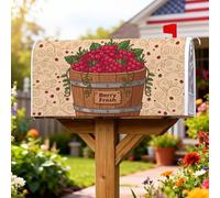 Berry, Coperture magnetiche per cassette postali, stile rustico, con foglie rosse estive, decorazione per casa e giardino, 53 x 64 cm